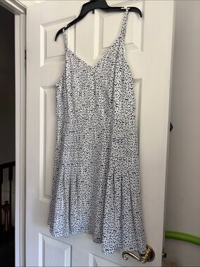 The Limited White Dress with Black Spot Print